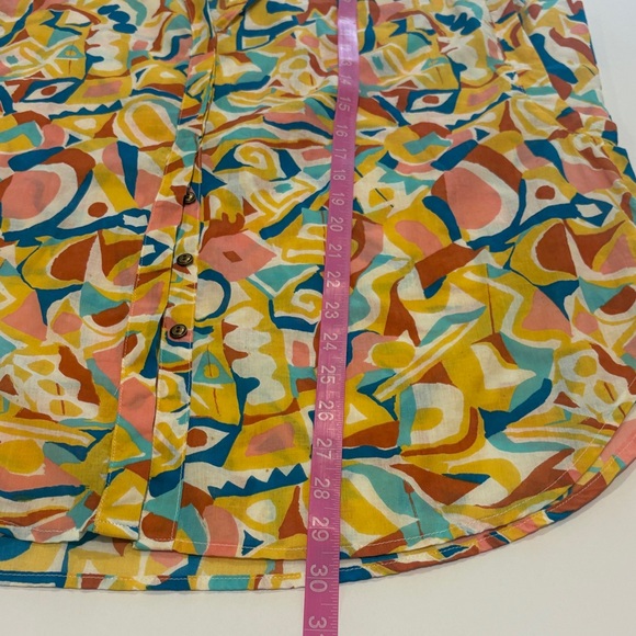 Anthropologie Danielle Kroll Brooklynnite Geometric Printed top Women'sLarge NEW - Picture 12 of 14